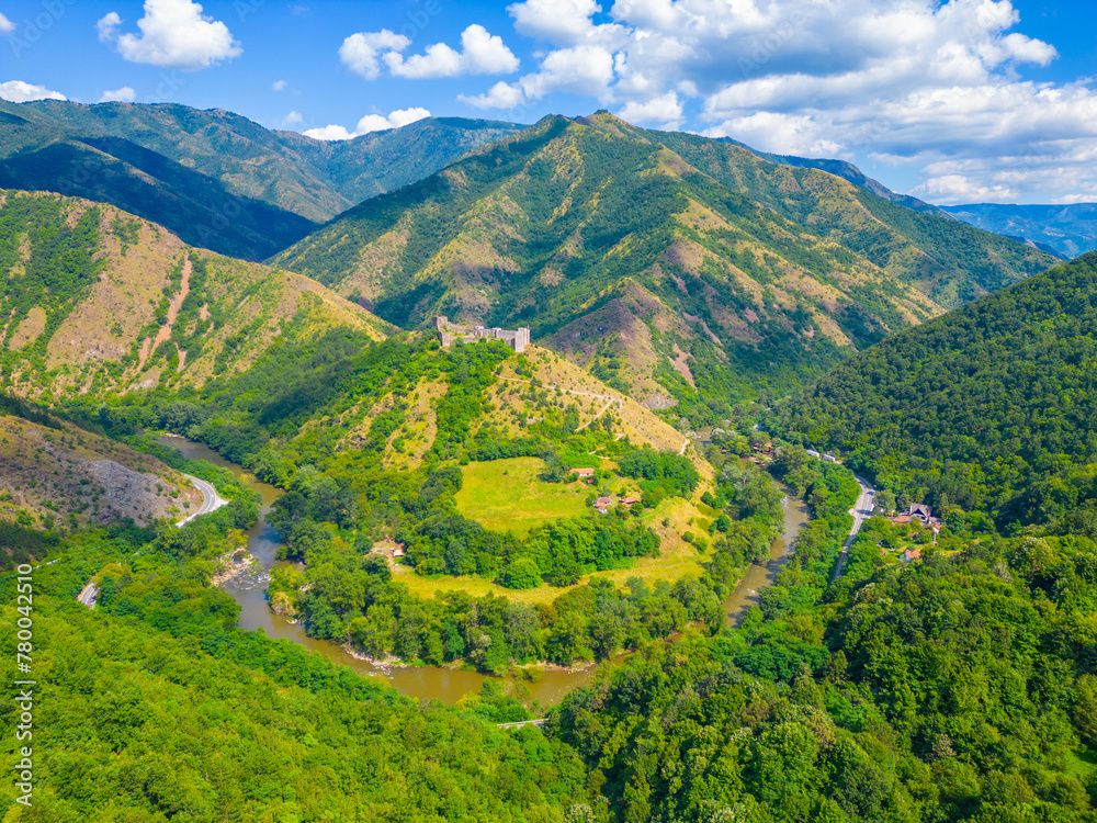 Panorama view of Maglic fortress in Serbia