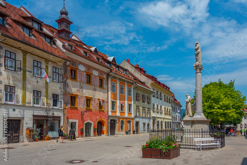 Mestni trg square in the historical center of Skofja Loka, Slove photo