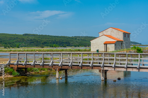 View of the Secovje Saltpans Nature Park in Slovenia