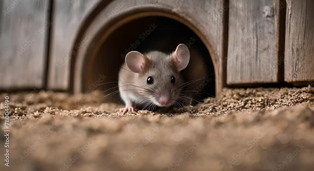 Mouse in a hole. Mouse in a hole.