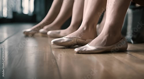 Feet and shoes of a ballet dancer. photo