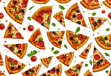 Delicious pizza fastfood meal. Food background