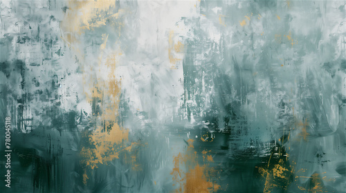 Abstract background, painted of gold and green paint.