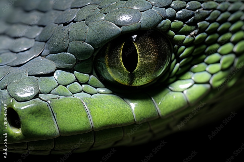 Fototapeta premium Colorful snake python cobra viper forest hiding waiting for prey rainforest jungle untouched nature predator venomous venom dangerous wildlife poisonous animal skin tail creepy african exotic species