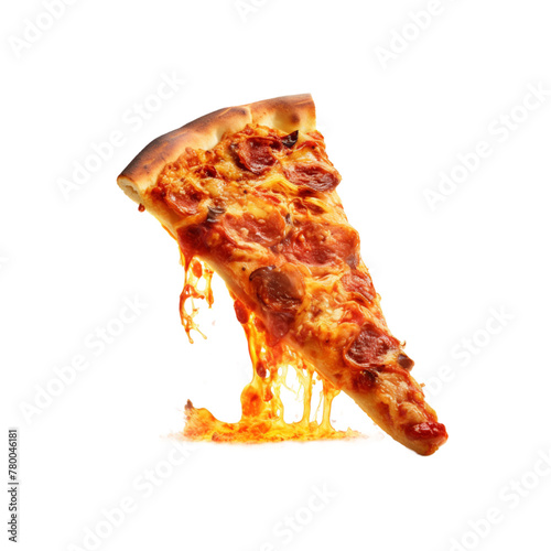 Delicious Pizza Slice in Transparent Background