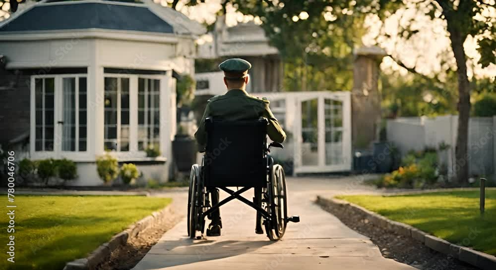 War veteran in a wheelchair. War veteran in a wheelchair.