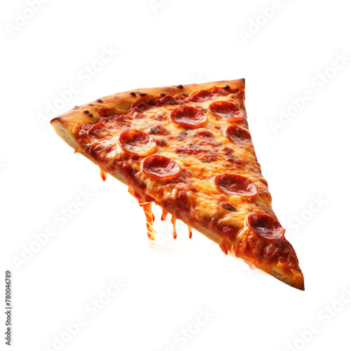 Delicious Pizza Slice in Transparent Background