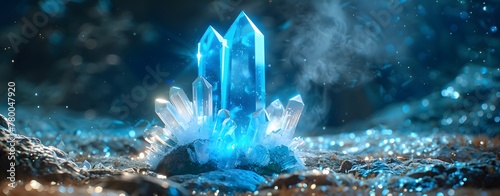 a group of blue crystals