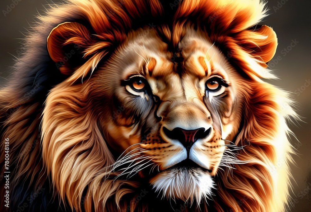 Capturing the Mighty Lion's Gaze in Digital Art