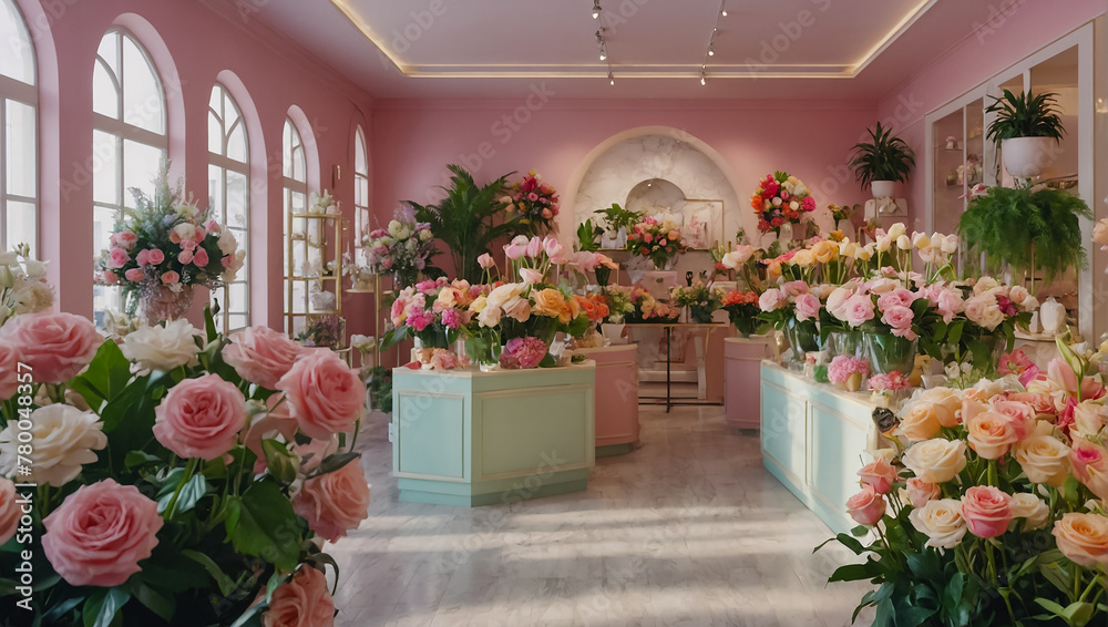interior of a beautiful flower shop elegant