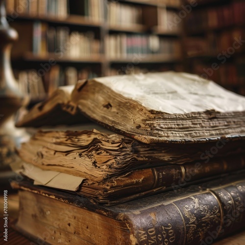 a stack of old books