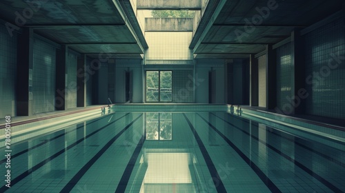 a swimming pool inside a building © Aliaksandr Siamko