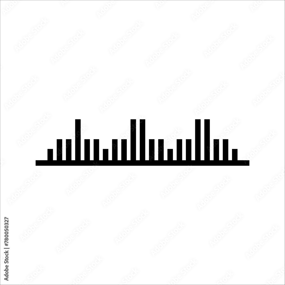 Vector sound wave icon, on white background. Vector sound wave icon, on white background.