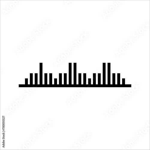 Vector sound wave icon  on white background.