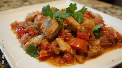 Traditional bulgarian chicken and vegetable stew