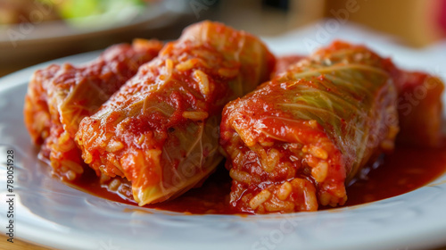 Delicious traditional bulgarian stuffed cabbage leaves