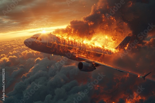 Airborne fire catastrophe: conceptualizing aviation disasters and emergency protocols. photo