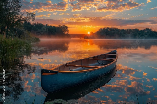Boat Sailing on Water at Sunset