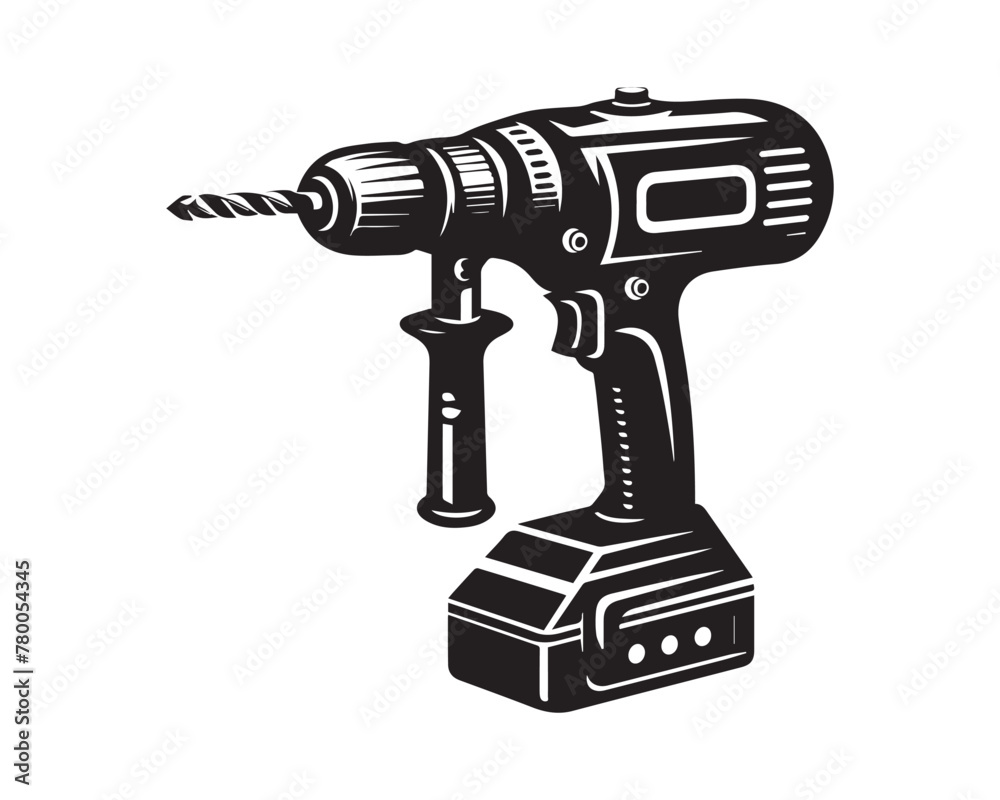 drill silhouette vector icon graphic logo design