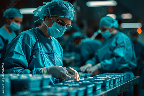 A skilled surgeon performing delicate procedures with steady hands and unwavering focus, ensuring optimal patient outcomes. Concept of medical proficiency. Generative Ai.