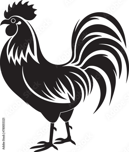 Clucking Clan: Iconic Roster Chicken Graphics in Vector Perch Patrol: Roster Chicken Vector Emblem in Icon © BABBAN