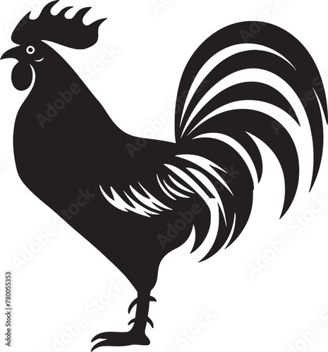 Crested Crew: Vector Logo of Roster Chicken Design Eggshell Elite: Roster Chicken Emblem in Vector Graphics