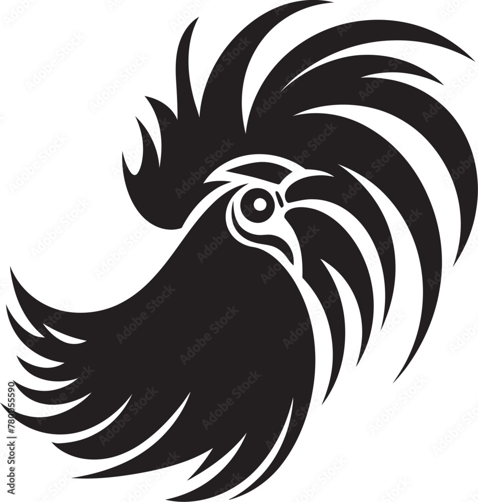 Fototapeta premium Eggshell Elite: Vector Logo Featuring Roster Chickens Rooster Realm: Iconic Roster Chicken Graphics in Vector