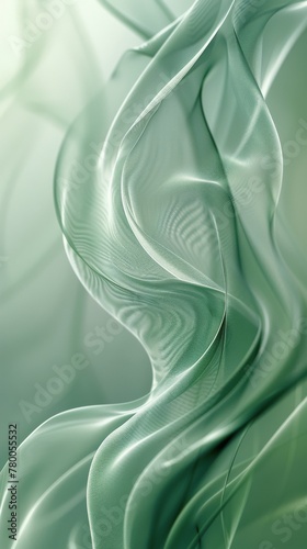 Green and Beige Background With Wavy Lines