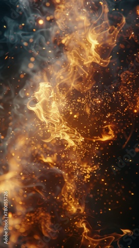 A Close Up of a Fire on a Black Background