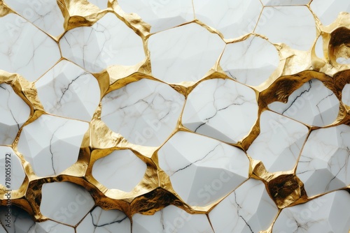 White marble background natural marble texture. Glossy granite slab gold inserts