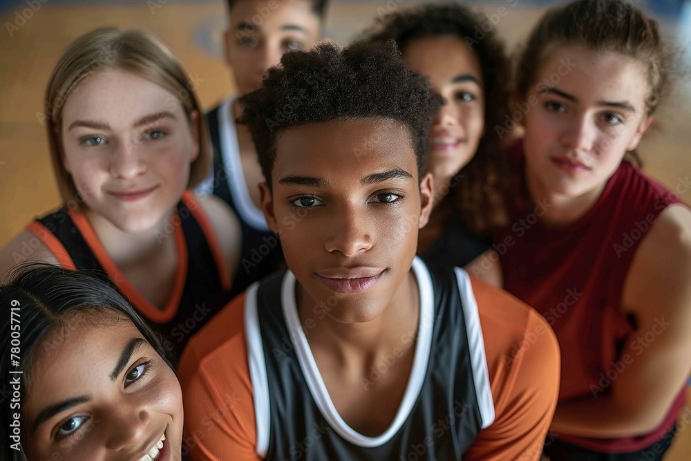 Group of Teen Athletes Celebrating a Sports Victory Together