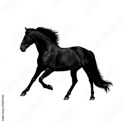 black horse  isolated on transparent background