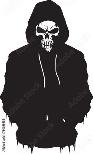 Urban Bones: Hooded Hoodie Skeleton Emblem Skull Swagger: Fashionable Skeleton Hoodie Icon