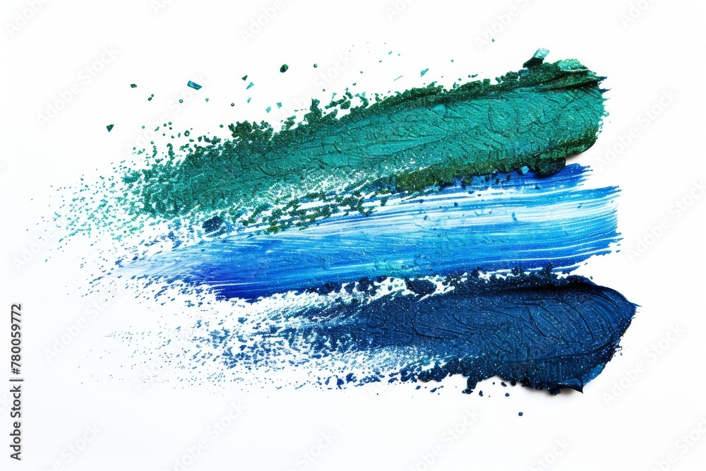 A vibrant pink and purple oil paint stroke isolated on a white background. Lipstick color swatches in the style of brush strokes isolated on a white background, featuring pink and red colors