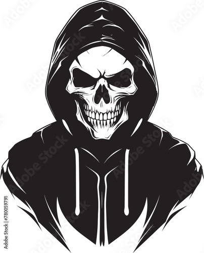 SkeleStreet: Stylish Hoodie Skeleton Vector Logo Streetwise Skele: Urban Hoodie Skeleton Emblem