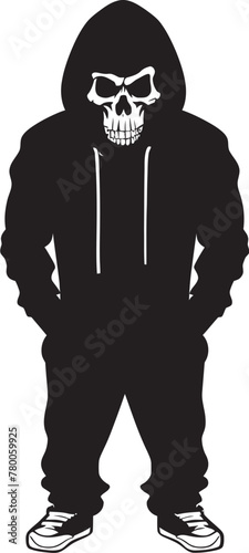 Urban Bones: Hoodie-Wearing Skeleton Vector Logo Skull Swagger: Stylish Hoodie Skeleton Emblem