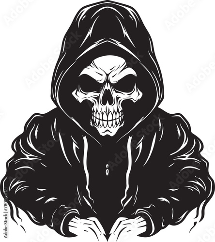 Streetwise Skele: Stylish Hoodie Skeleton Emblem SkeleThreads: Urban Hoodie Skeleton Icon