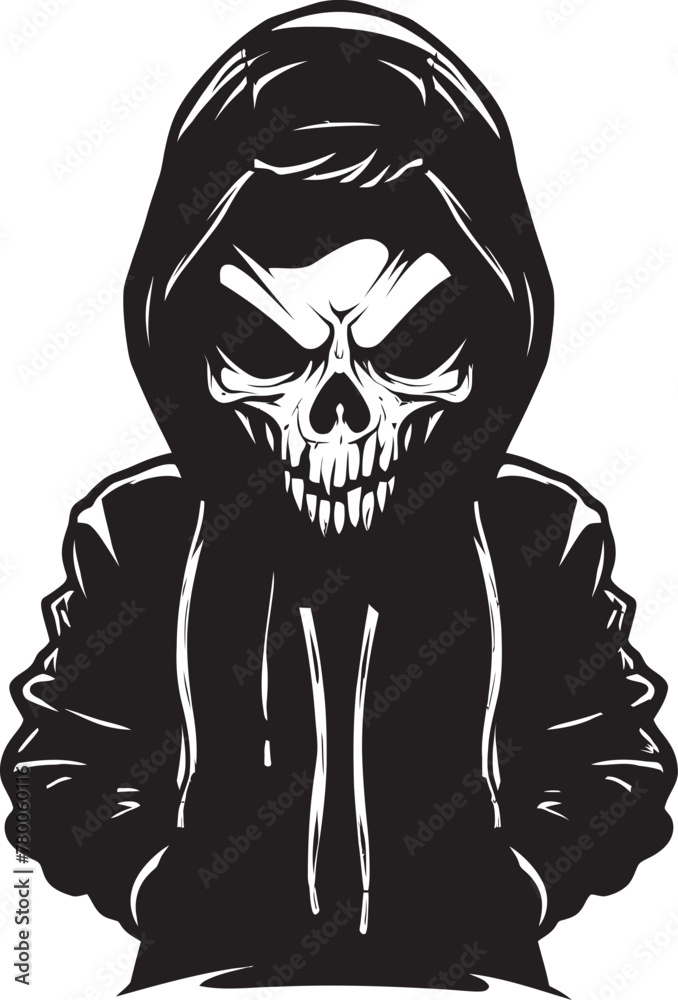 Skele-Chic: Logo Design Featuring Skeleton in Hoodie Skeletal Swag: Hoodie-wearing Skeleton Emblem Skele-Chic: Logo Design Featuring Skeleton in Hoodie Skeletal Swag: Hoodie-wearing Skeleton Emblem