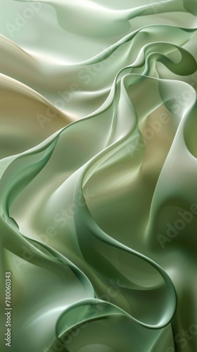 Green and Beige Background With Wavy Lines