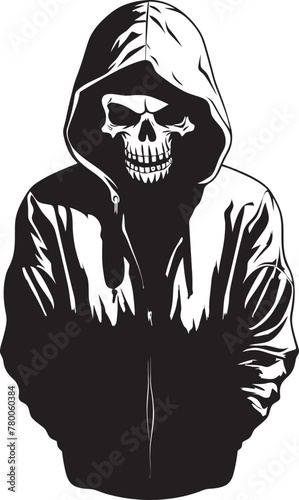 Streetwise Skele: Hooded Skeleton Graphic SkeleThreads: Skeleton with Hoodie Icon