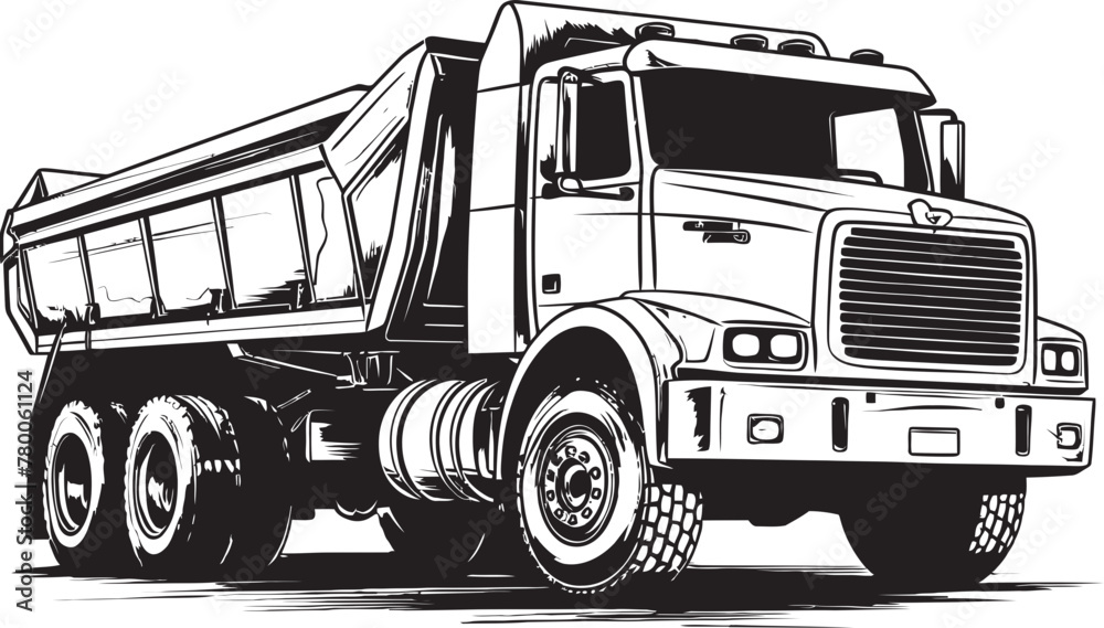Sketchy Hauler: Vector Dump Truck Sketch Sketchy Load: Dump Truck Sketch Emblem