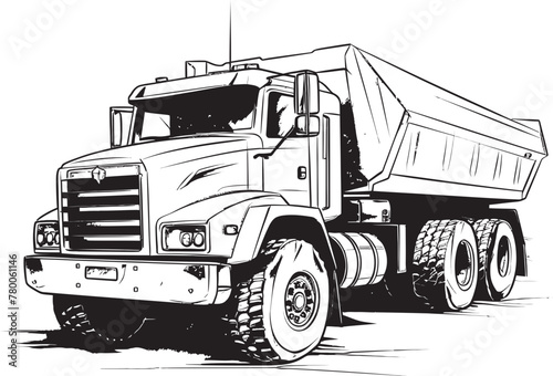 Dump Truck Canvas: Sketch Icon Design Sketchy Transporter: Dump Truck Vector Logo