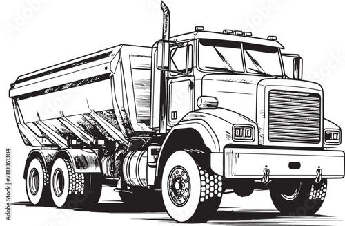 Sketchy Transporter: Dump Truck Vector Logo Dump Truck Draft: Vector Sketch Design