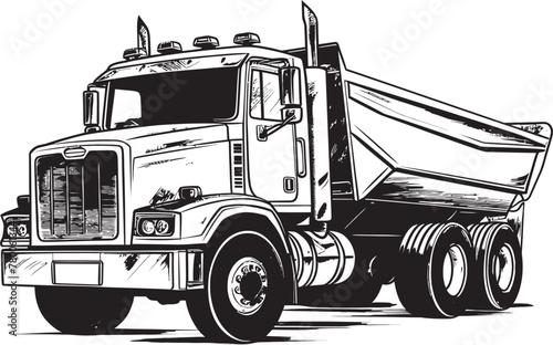 Sketchy Hauler: Vector Dump Truck Sketchy Load: Dump Truck Emblem