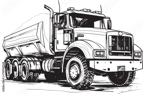 Dump Truck Doodles: Sketchy Icon Sketchy Haulage: Vector Sketch of Dump Truck