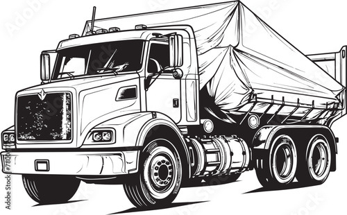 SketchHauler: Dump Truck Sketch Logo DumpCanvas: Sketch Graphic of Dump Truck Icon