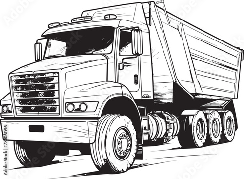HaulerSketch: Vector Sketch of Dump Truck DumpGraffiti: Sketch Graphic of Dump Truck Icon
