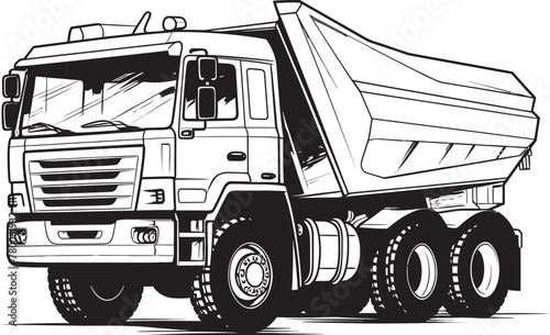 DumpGraffiti: Vector Logo Design with Sketch of Dump Truck TruckCanvas: Sketch Graphic of Dump Truck Icon