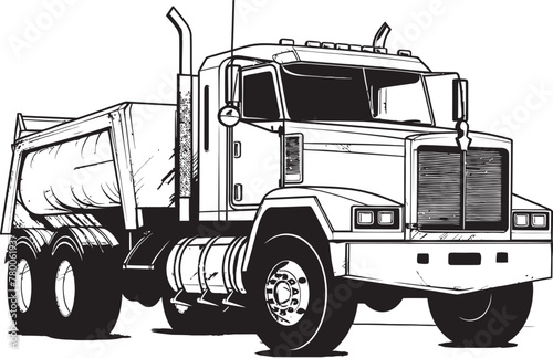 DumpMasterpiece: Vector Sketch of Dump Truck SketchHaulage: Sketch Icon of Dump Truck Logo