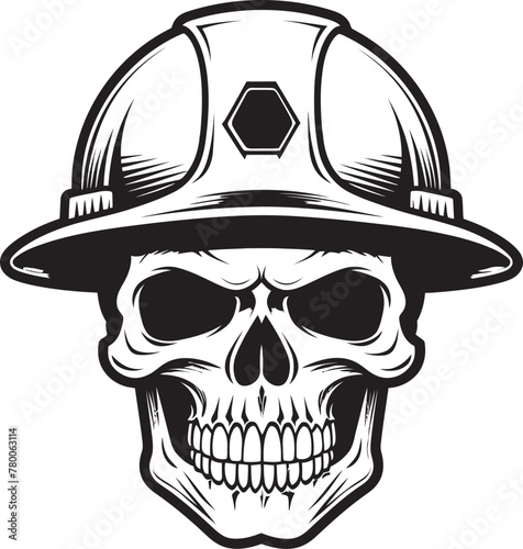 Hardhat Skull Sentinel: Construction Worker Vector Logo Scaffold Skull Sentinel: Construction Worker Vector Logo